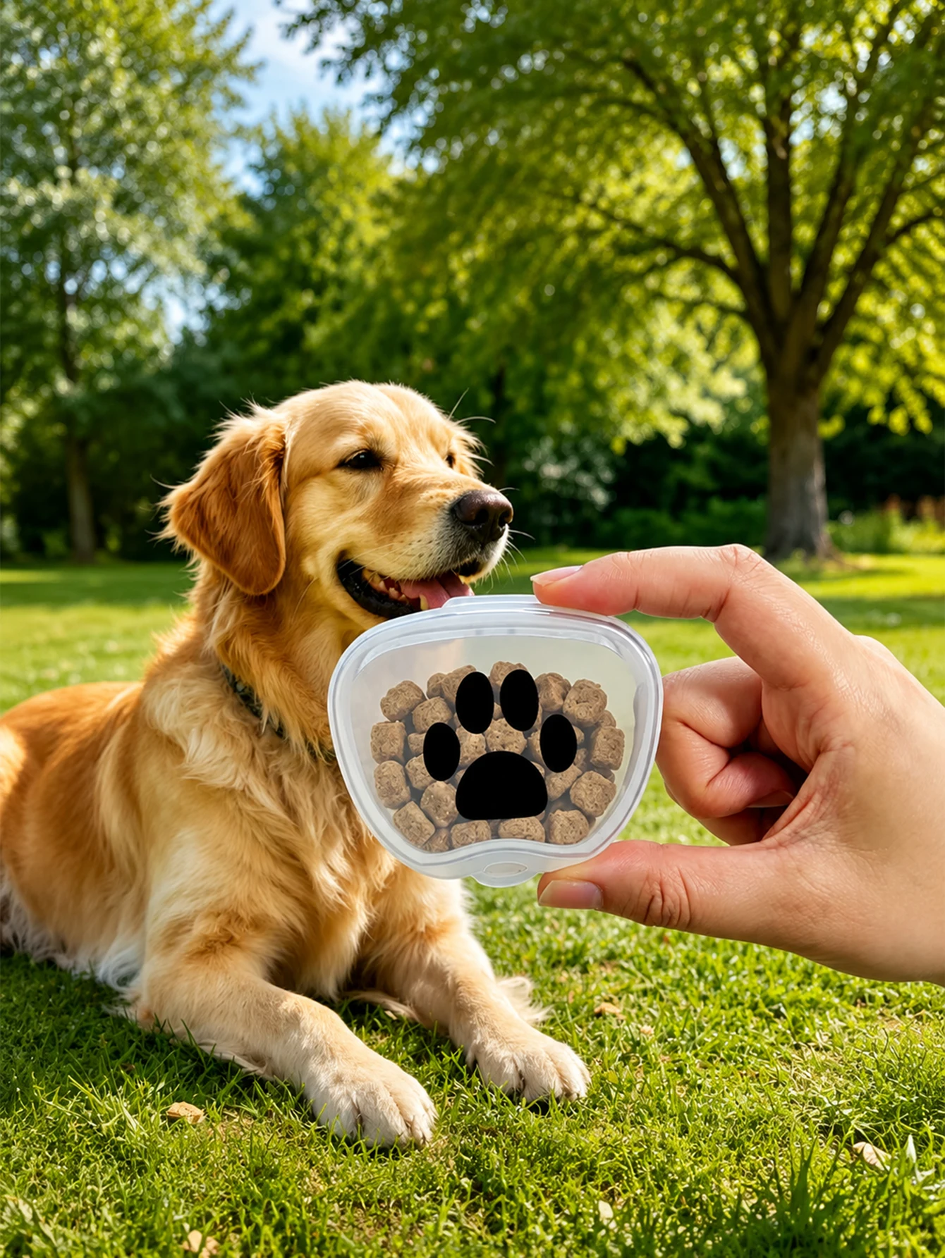 1-Pack Mini Pet Snack Storage Box, Transparent Visible Sealed Storage Box, Portable Dog and Cat Feeding Box for Outings, Pet Travel Supplies, Suitable for Storing Pet Snacks, Biscuits, Food, Gift for Pet Owners
