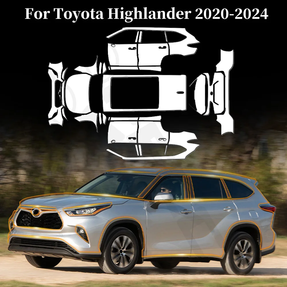 

Anti-scratch TPU Paint Protection Film For Toyota Highlander 2020-2024 Pre-cut PPF Car Body Clear Bra Resistant Car Accessories