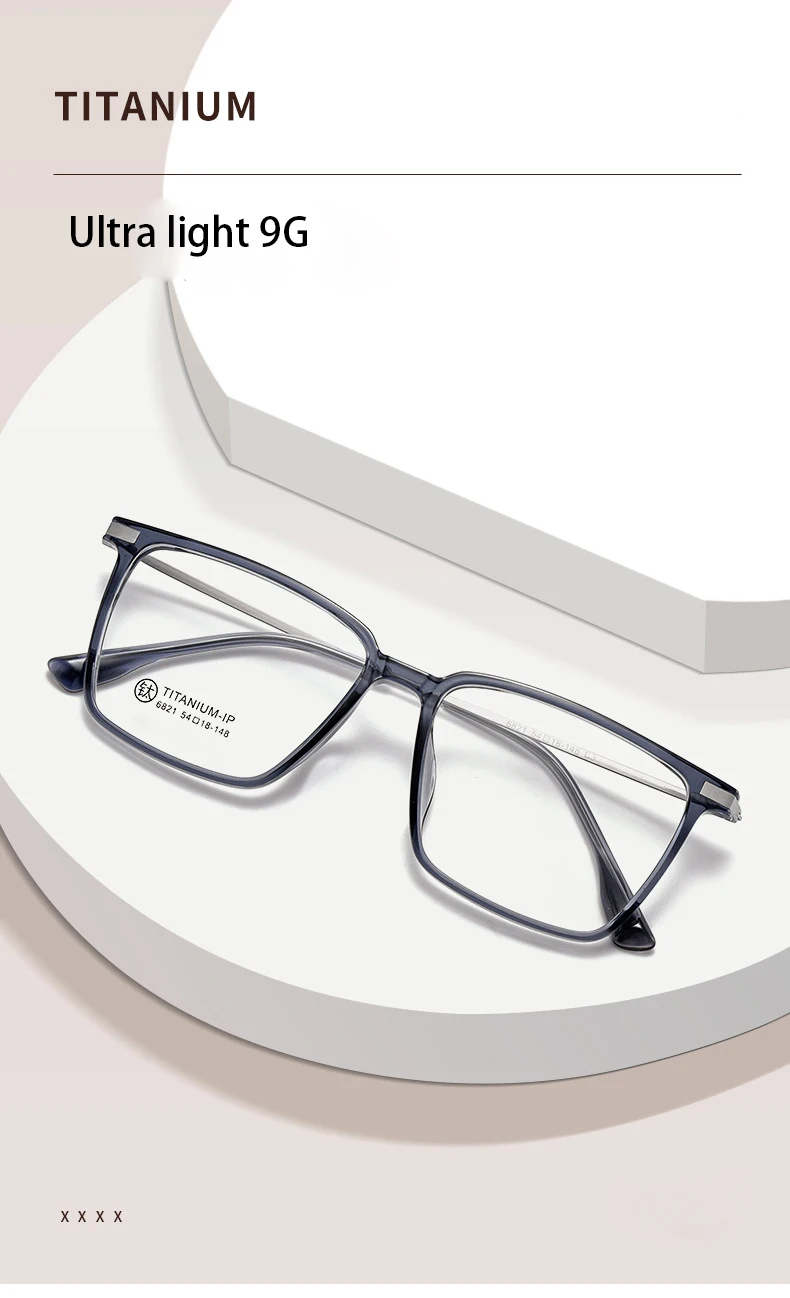 Mode Retro Super Quadrat große Brille Licht Titan Tr90 transparente Brille optische verschreibung pflicht ige Brille Rahmen Mann – Detail 2