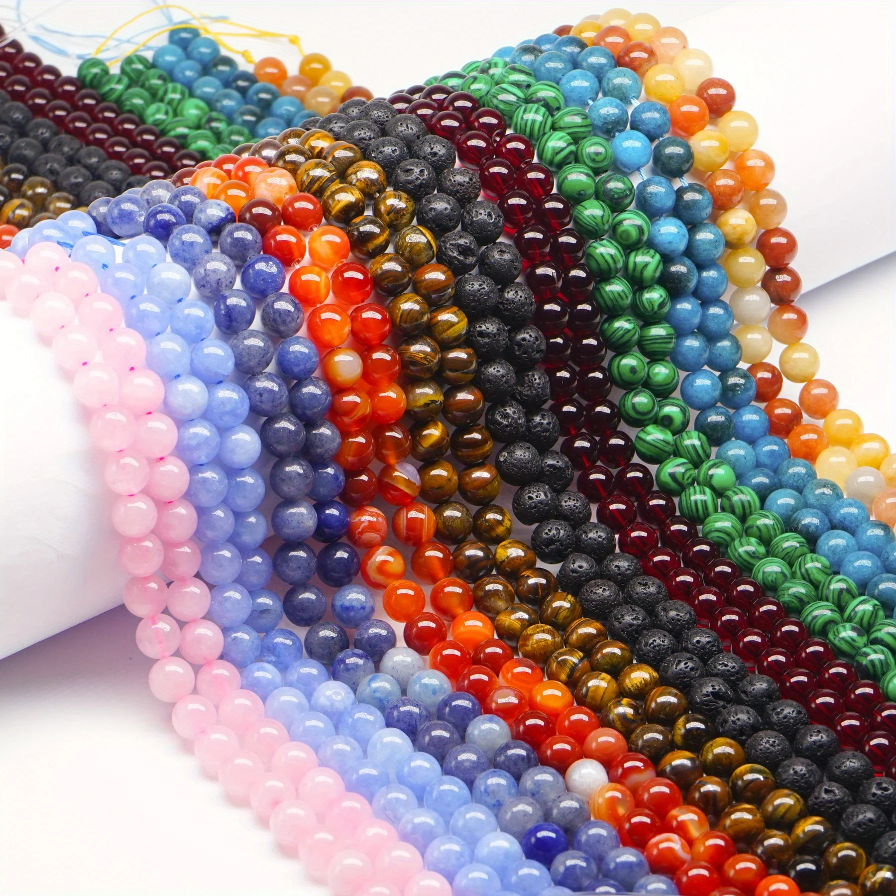 4 6 8 10MM Natural Stone Agate Obsidian Quartz Bead Round Loose Spacer Bead For Jewelry Making DIY Bracelet Necklace Accessories