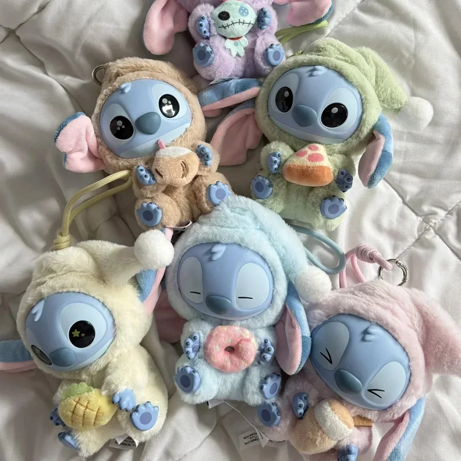 

Stitch Eat Something Before Sleep Series Blind Box Plush Dolls Pendant Cute Doll Ornament Mystery Box Surprise Toys Gifts