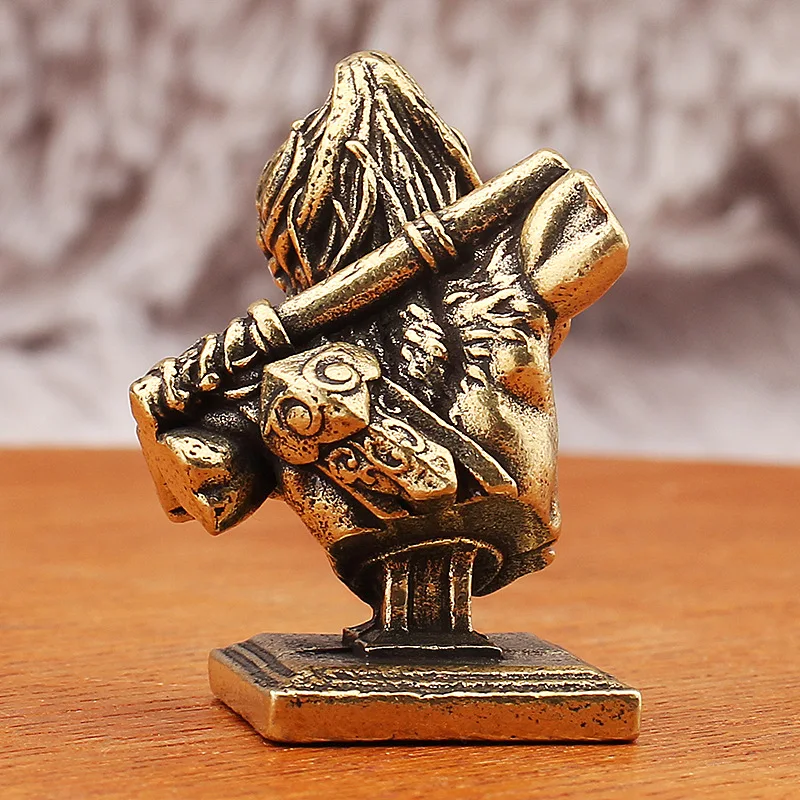 Monkey King Sun Living Room Office Tabletop Tea Pet Ornament Black Mythology Wukong Golden Cudgel Copper Craft