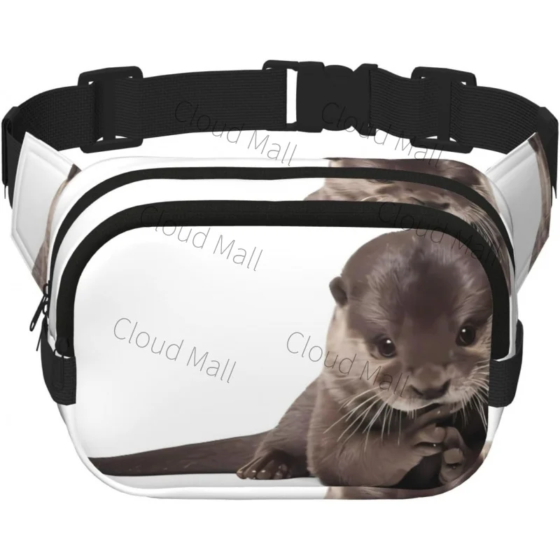 

Cute Otter Square Double Layer Waist Bag Belt - Unisex Everywhere Fanny Pack Purse with Adjustable Strap, Running, Travel