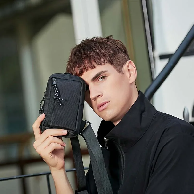 حقيبة كروسبودي للرجال العلامة التجارية العصرية اليابانية الشارع الاتجاه الرياضة حقيبة صدر صغيرة Ins الرجال حقيبة كتف قطري حقيبة كروس بسيطة