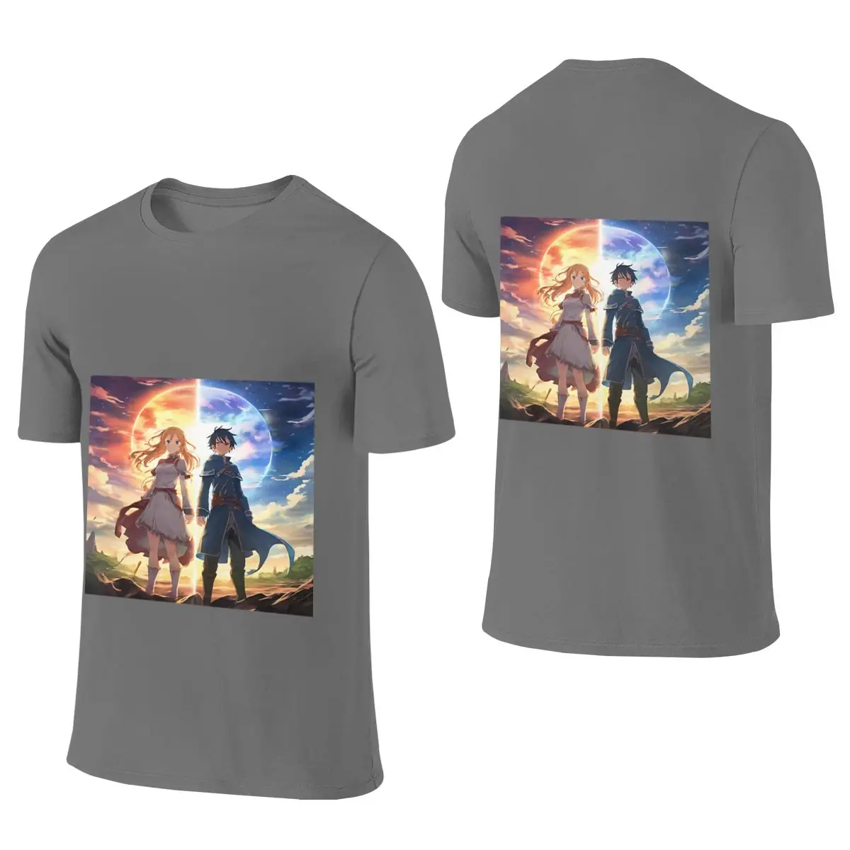 Isekai (Reincarnation In Another World) Breathable Reversible T-shirt Niche Casual Easy To Clean Men's T-shirts