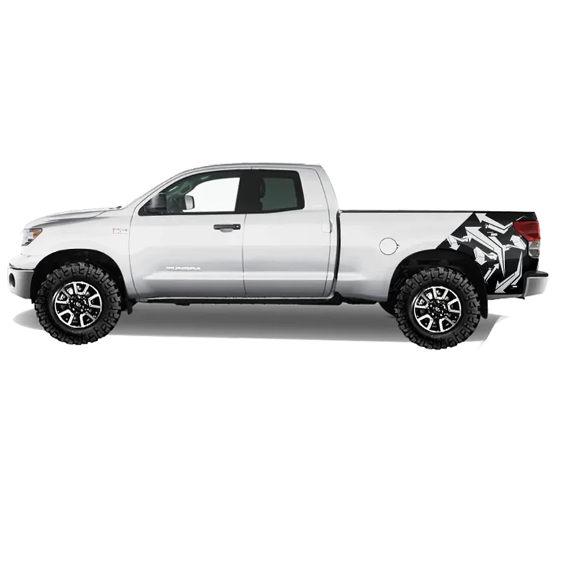 2pc Exterior Details Sticker Pickup Truck Tail Side Car  Stickers for Toyota -Tundra 2007-2013 CREWMAX CUSTOM VINYL DECAL WRAP