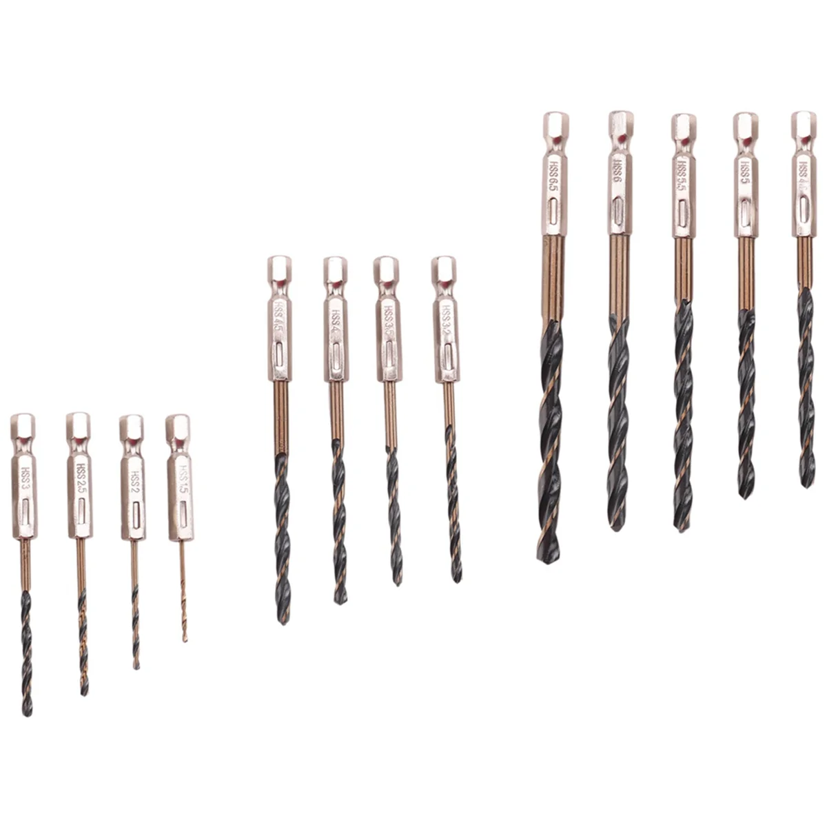 Hex Shank Cobalt Metric Bits Set Of 13 Pieces Quick Change HSS Impact Driver Hex Bits for Metal