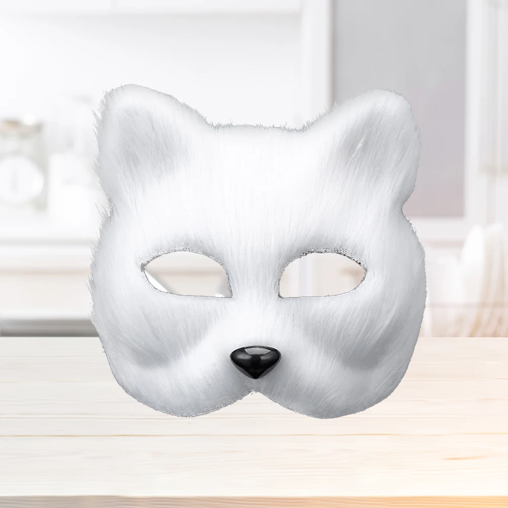 

2 Pcs The Mask Fox Carnival Halloween Aldult Cosplay White Masquerade Ball Masks