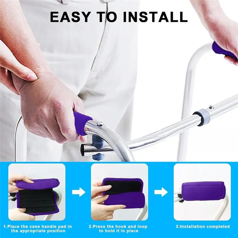 ABIT Walker Handle Cushions Walker Grip Covers For Rolling Wheelchair Walker For Rolling Wheelchair, Elderly Grippers Purpler