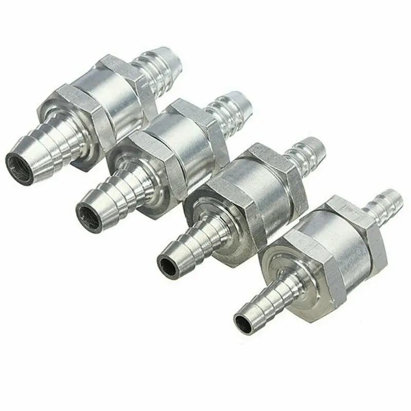 2PCS  Car Accessories Multi Size 4-14mm Stainless Steel Fuel Stop Valve Universal Fit Engine Oil Gas Line Repair Check Valve