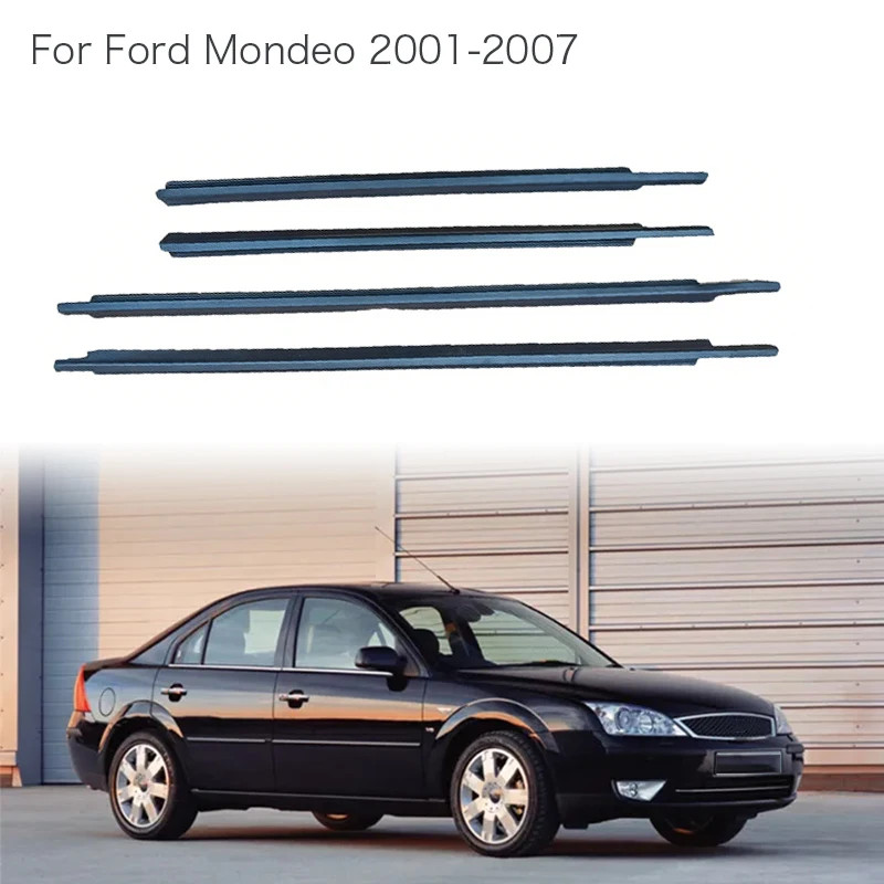 4Pcs Window Rubber Seals Trim For Ford Mondeo 2001-2007 Weatherstrip Seal Side Door Glass Belt Waterproof sealing strip