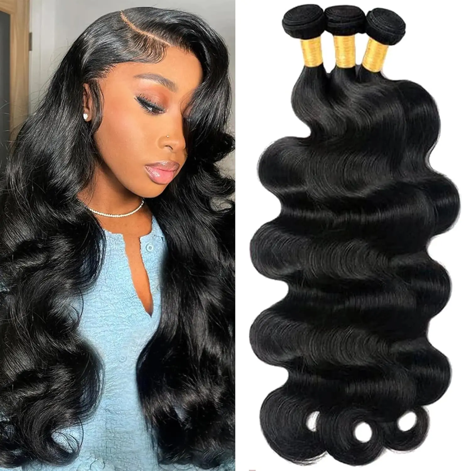 

16A 3 4 Bundles 100% Human Hair Bundles Brazilian Virgin Hair Bundles Double Weft Raw Hair Extensions Weaving Extensions