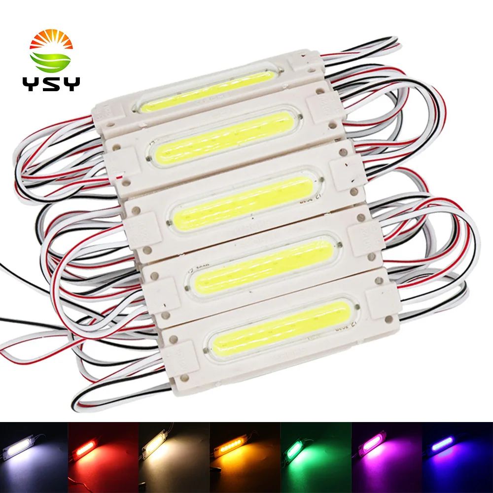 

20pcs Led Module 12V COB Light Advertisement Design Sign Backlight Shop Banner Waterproof IP65 White Red Green Blue Yellow Pink