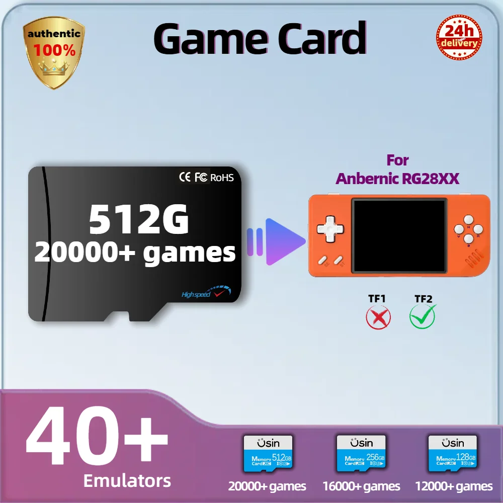 Game Card For Anbernic RG28XX TF Memory Retro Games More PS1 PSP SD portable Handheld High Speed Card Children‘s Gift  512G 256G