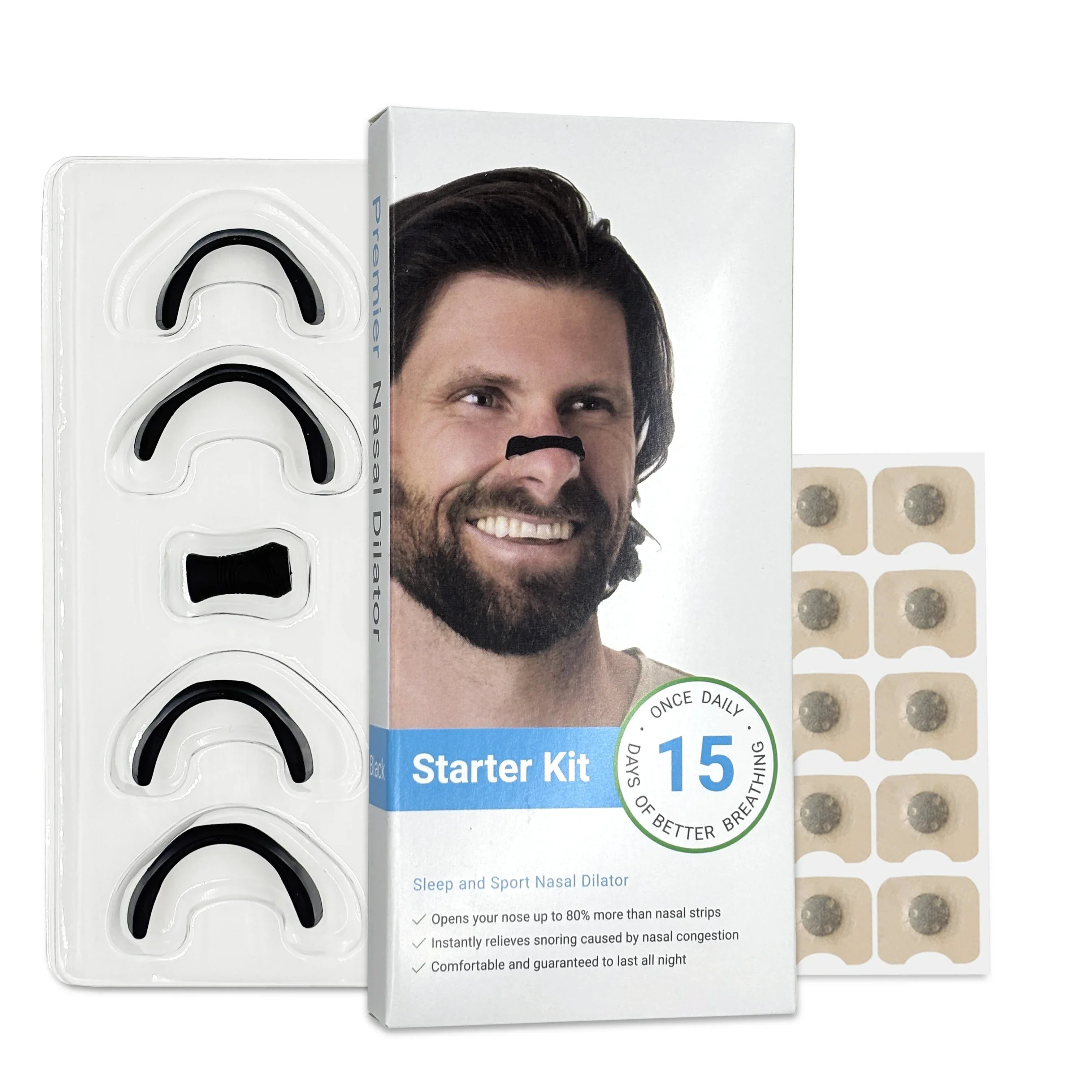 

15Pairs Magnetic Nasal Breathing Dilators Kits Sport Nasal Dilator Boost Oxygen Intake,Breathing Refill Nose Clip