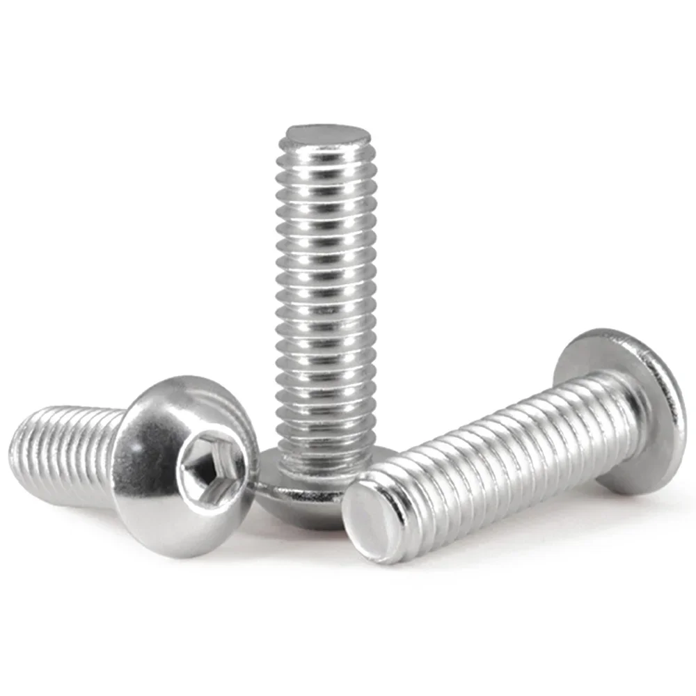 304 Acero inoxidable M2 M3 M4 M5 M6 M8 M10 M12 cabeza redonda hexagonal tornillo con cabeza de botón de seta pernos Allen DIN7380