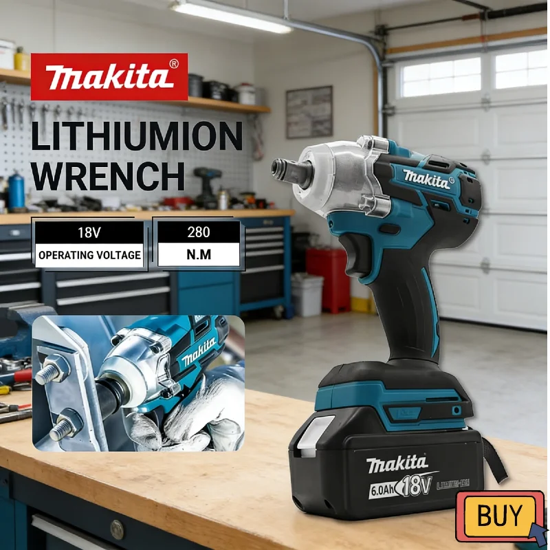 

Makita DTW600 High Torque Rechargeable Tool 18V Brushless Electric Wrench Impact Wrench Cordless Auto Repair Power Tools