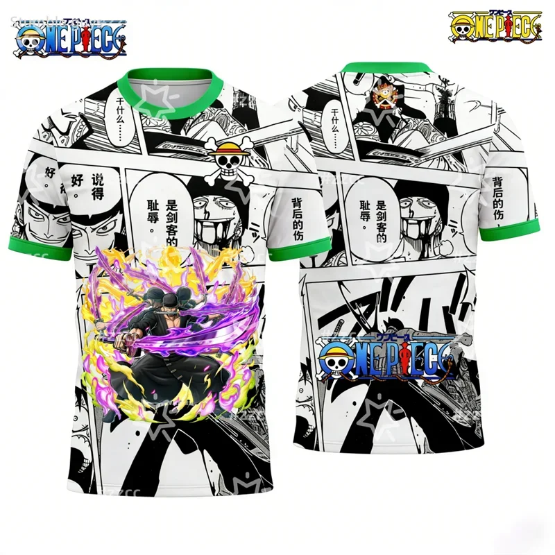 Herren Casual Einteiler T-Shirt Shanks Kunstdruck Jungen Kleidung Mädchen Kurzarm Herren Trikot Atmungsaktiv Sommer