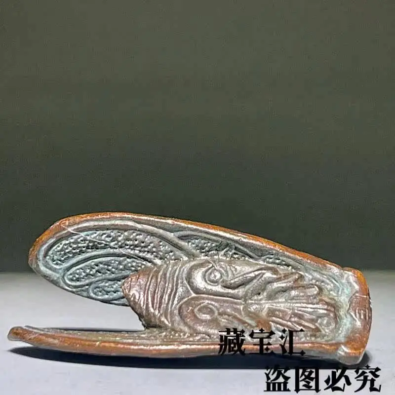 Ancient Unearthed Old Object Solid Bronze Golden Cicada Cicada Ornament Great Fame Wealth Collectible Statue