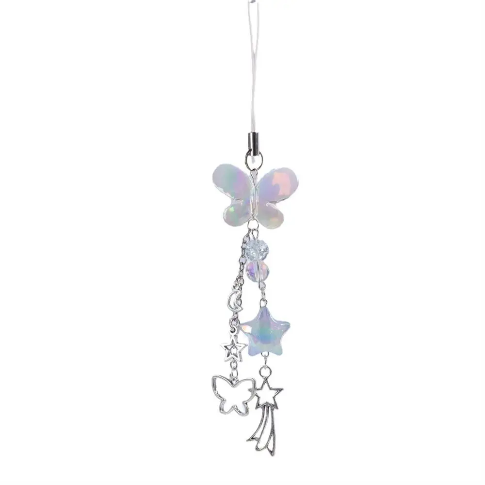 Sweet Cute Butterfly Bead Phone Charms Pendant Handmade Phone Lanyard Phone Accessories