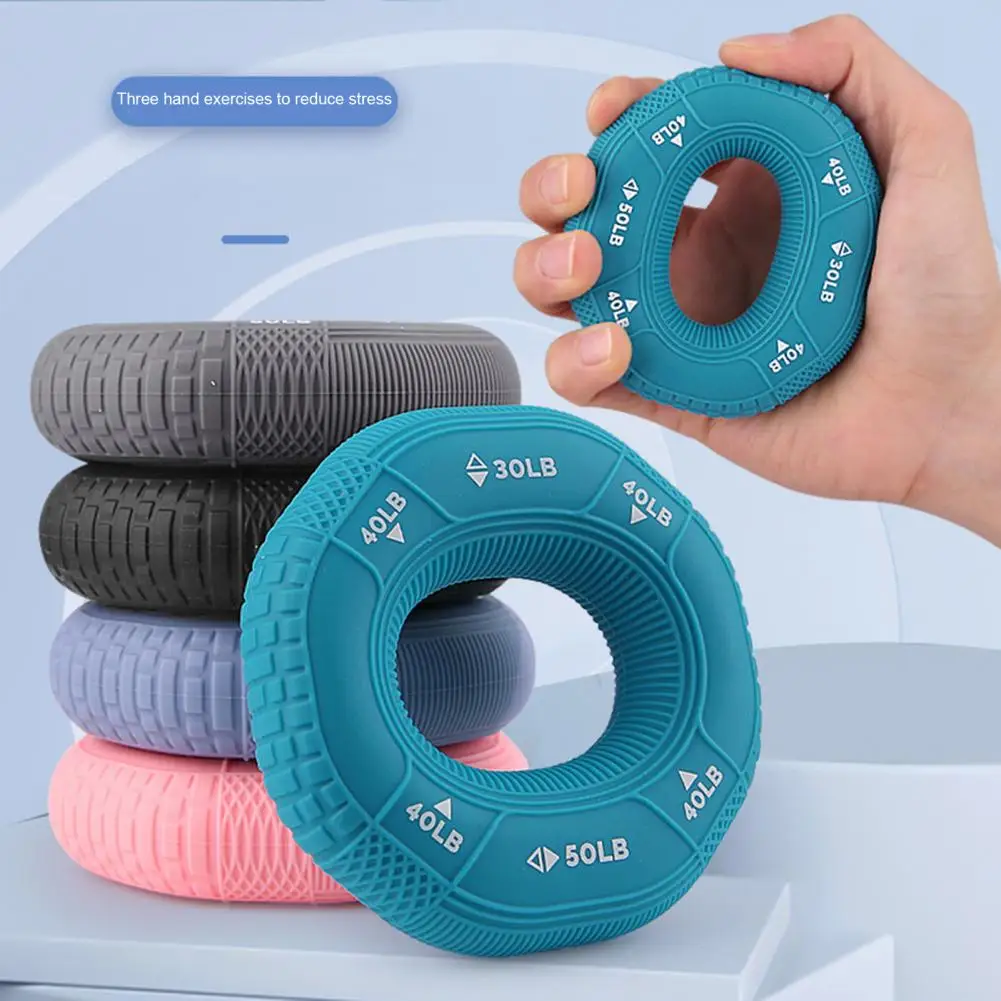 Silicone Hand Grip Ring Wrist Strength Training Five Finger Strength Rehabilitation Squeeze Ring Hand Grip Strengthener