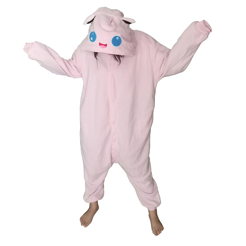 Jigglypuff Onesie Pajamas Christmas Pokemon Cosplay Costume Women One-Piece Kigurumi Full Body Pijama Anime New Year Sleepwear