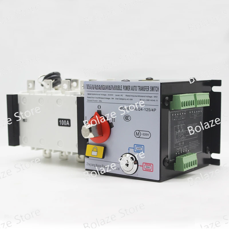 4P 100A Miniature Circuit Breaker Dual Power Automatic Transfer Switch