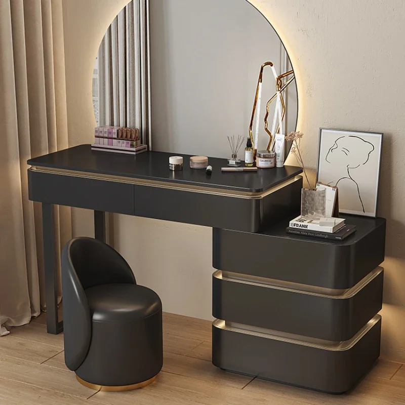 

Drawer Mirror Vanity Dresser Modern Makeup Organizer Storage Dressing Table Luxury Women Bedroom Furniture