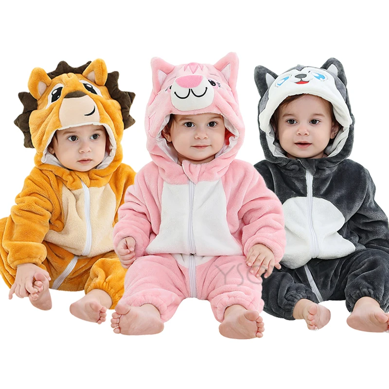 

Baby Rompers Winter Kigurumi Cat Costumes For Girls Boys Toddler Animal Jumpsuit Infant Clothes Pyjamas Kids Overalls ropa bebes