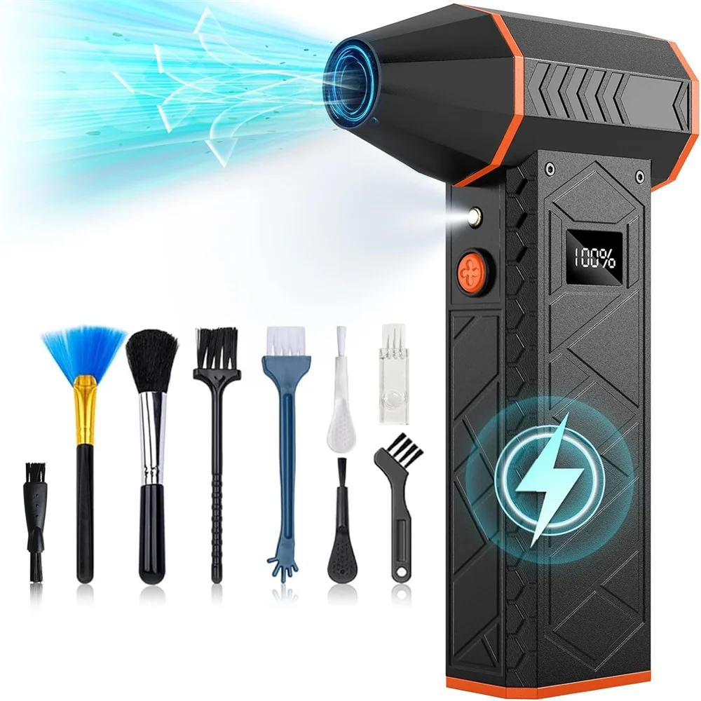 

180000RPM Mini Turbo Jet Fan Electric Air Duster Adjustable wind speed Turbo Violent Blower Rechargeable with Light Car Cleaning