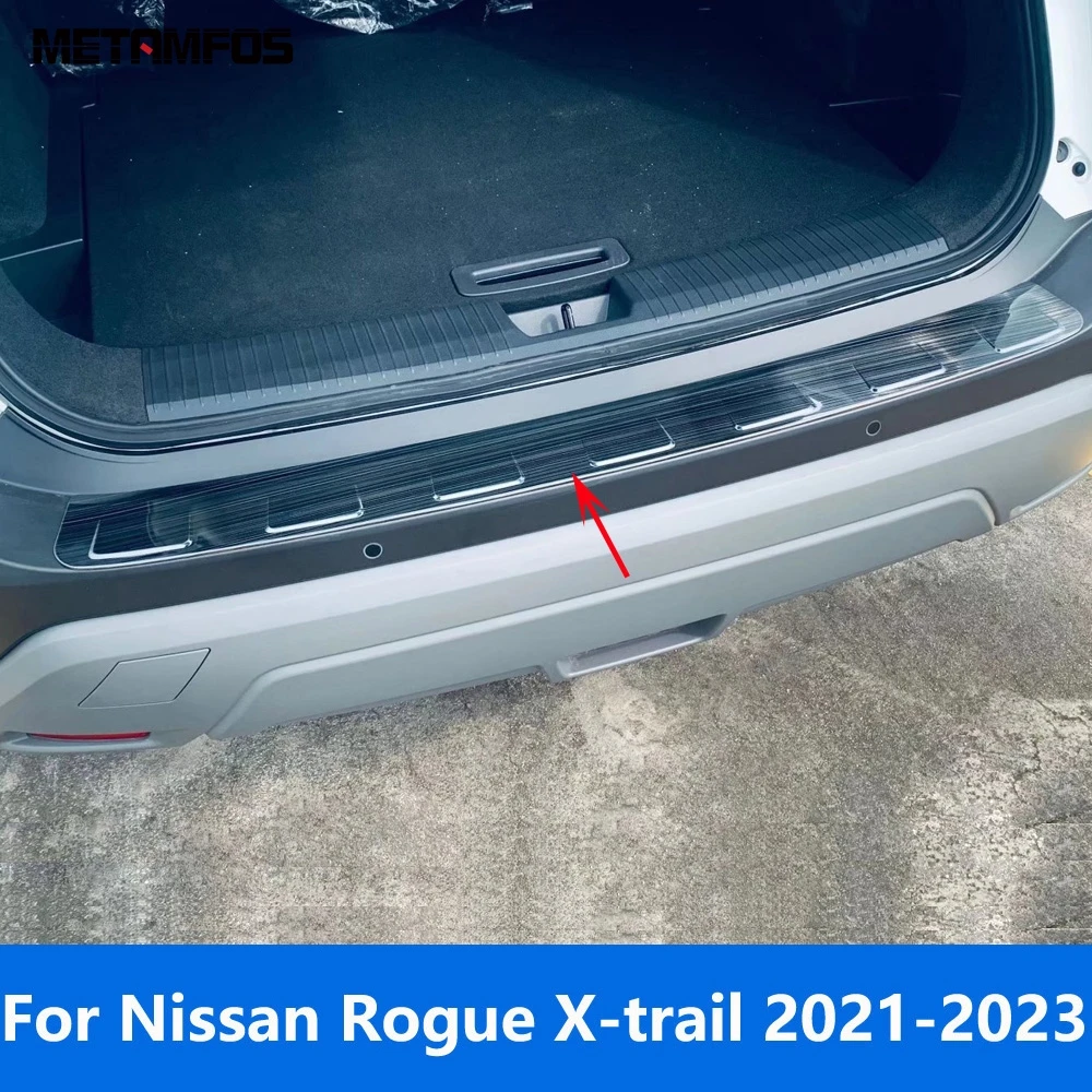 

Accessories For Nissan X-trail Xtrail Rogue T33 2021-2023 Exterior Rear Trunk Bumper Foot Plate Tail Door Sill Scuff Guard Plate