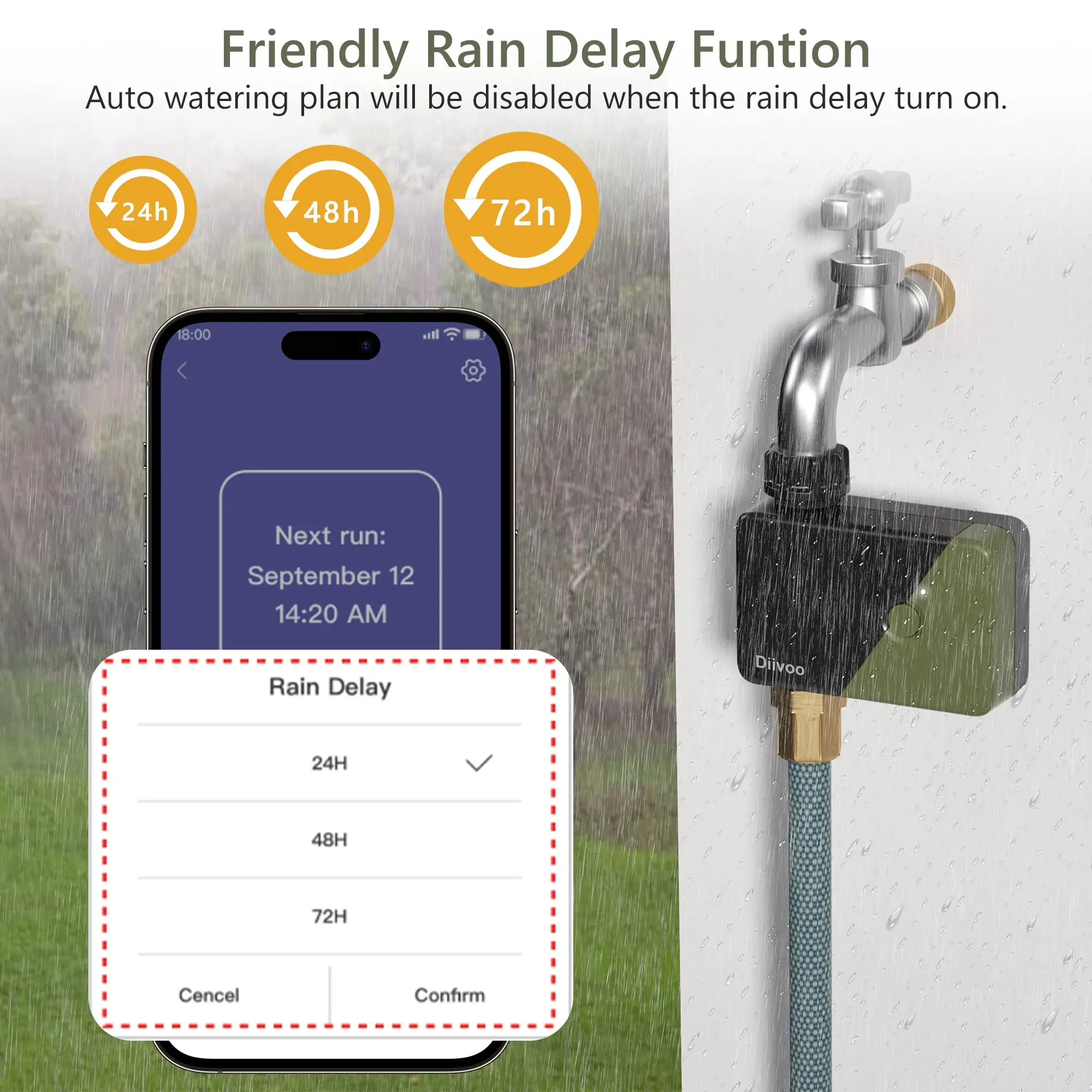 Diivoo WiFi Drip Watering Timer Multi Zones Garden Hose Irrigation Controller Water Valve Automatic Irrigation Equipment