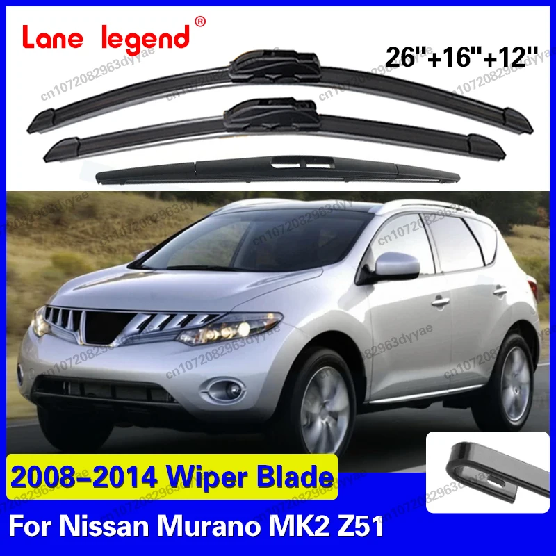 

For Nissan Murano MK2 Z51 2008 - 2014 LHD Front Rear Windshield Wiper Blades 2pcs Windscreen Window Accessories