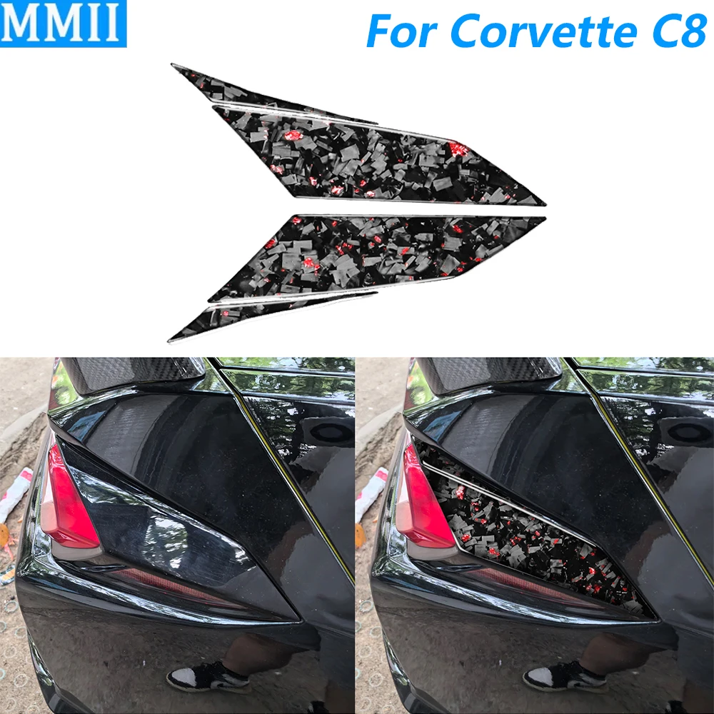 

Для Chevrolet Corvette C8 2020-2025: Накладки на задние фонари из кованого карбона (левая и правая), декоративные наклейки для автомобиля