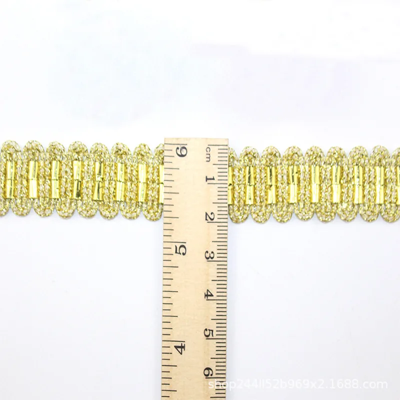 5Yards 2cm oro argento nastro di pizzo per abbigliamento tenda casa texile trim artigianato fai da te bordo abbellimento materiale