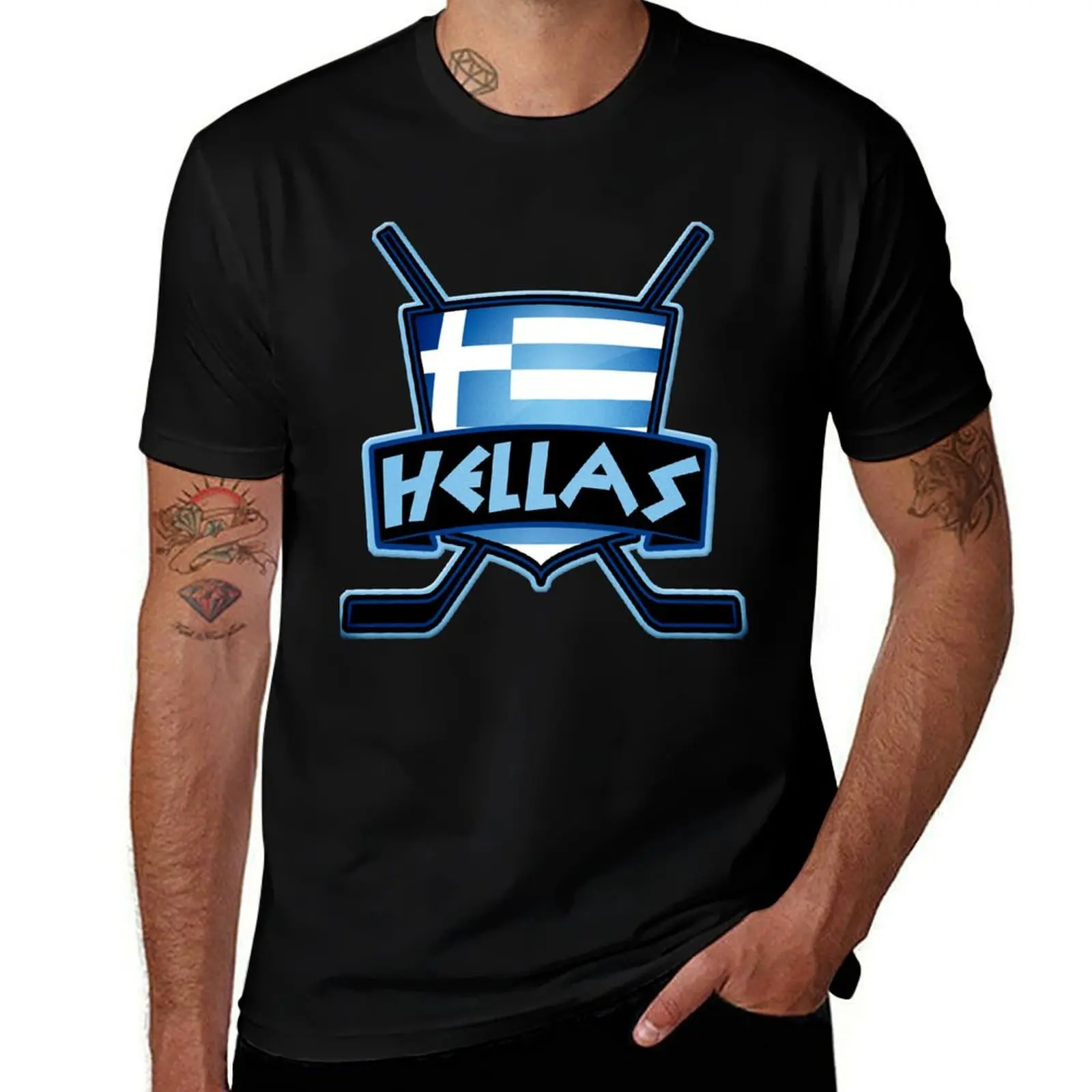 

T-Shirt cotton Flag Ice man Hockey shirt t shirt Logo, Greece t pack Hellas T-Shirt luxury