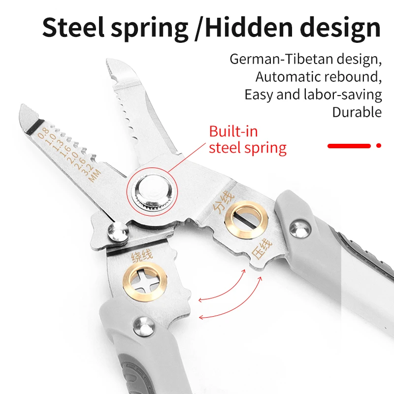 LUXIANZI-متعددة الأدوات كماشة سلك متجرد لكابل الشبكة المنزلية ، قطع الأسلاك ، أدوات العقص ، كهربائي تجريد المشبك
