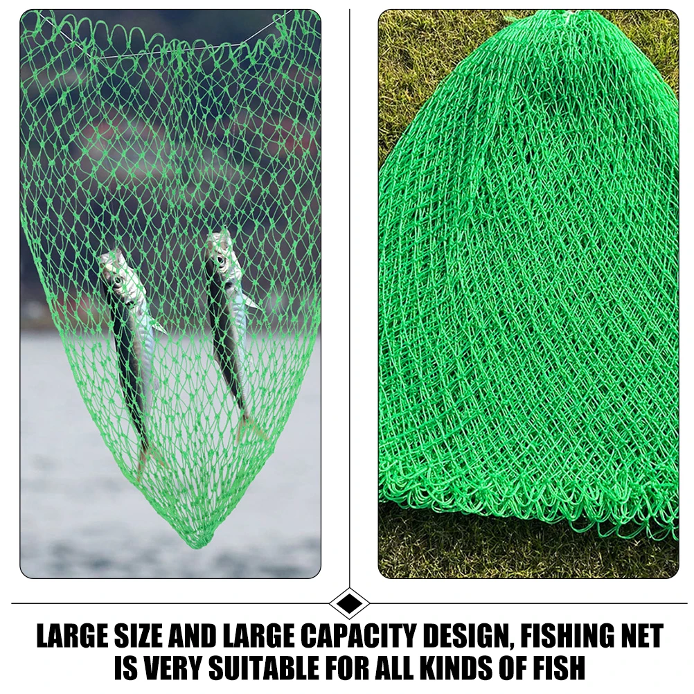 

Web Header Heavy Duty Fish Net Large Capacity Portable Fishing Mesh Sturdy Material Foldable Saltwater Freshwater