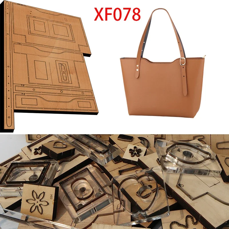 Handmade Wooden Die Shoulder Tote Bag Leather Craft Punch Hand Tool Cut Knife Mould XF078  Leather Craft Tools