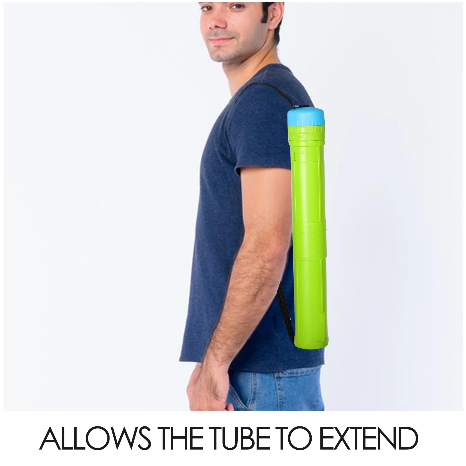 Rotating Extendable Poster Tube 42-76cm Two-Section Telescoping Document Carrying Case Art Storage Tube Poster Carrying Case