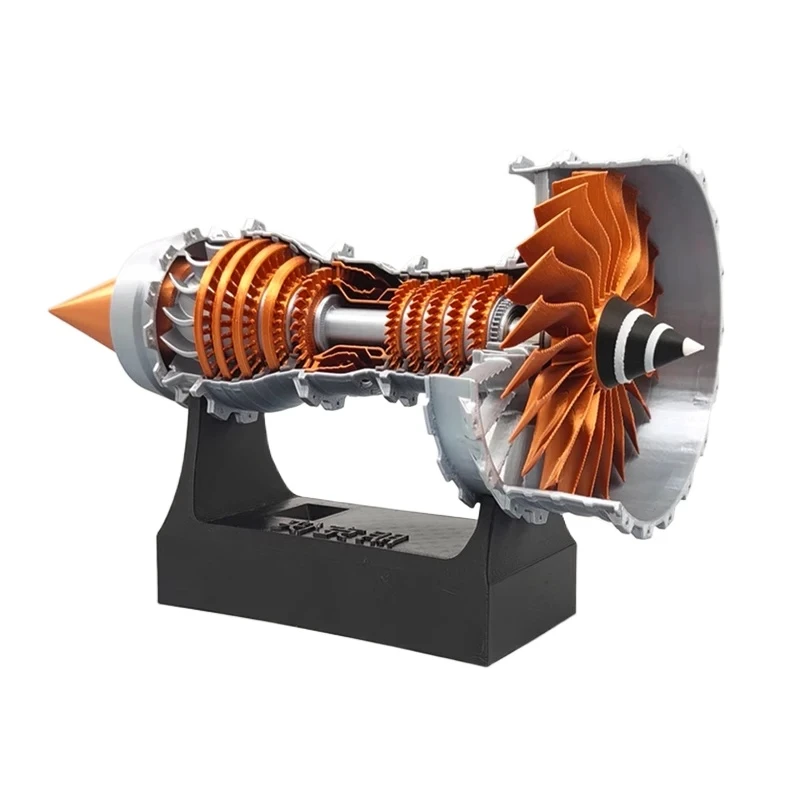 B-M A380 Aircraft Turbofan Engine Electric Jet Engine 3D Printing Model PLA Mini Engine Electric Science Experiment Toy Gift