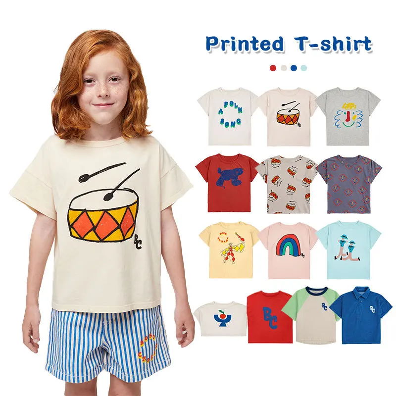 

Mother Kids Children's T-Shirt 2024 Summer BC New Girls Ins Style Cartoon Children's Clothing Fun Short Sleeve Tops With Boys