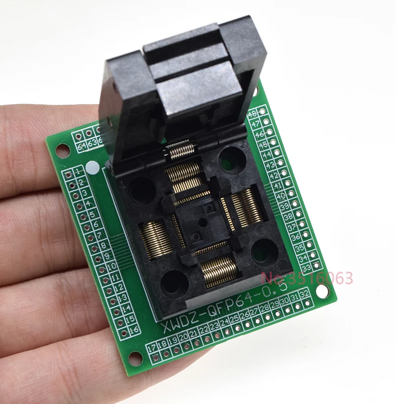 1 قطعة QFP64/LQFP64/TQFP64 إلى Dip64 Ic اختبار المقبس مبرمج محول/محول لشريحة Stm32 Atmega