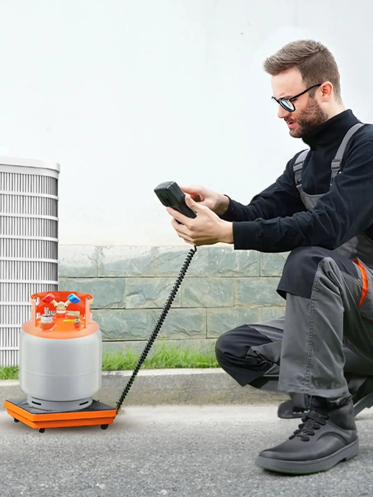 SucceBuy Koelmiddelweegschaal 110/220 LBS HAVC Opladen Herstel Freonweegschaal met bedrade afstandsbediening 2/5g Precisie Elektronisch - afbeelding 2