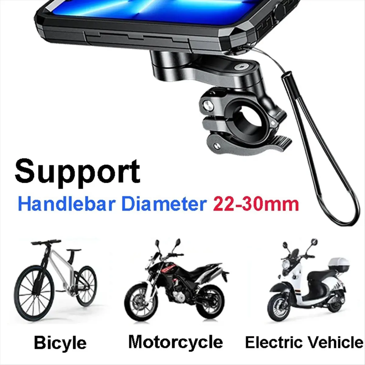 forfor Universal Bike Phone Holder Bicycle Motorcycle for Mobile Phones Below 6.9 Inches Stand Shockproof Bracket Large Size