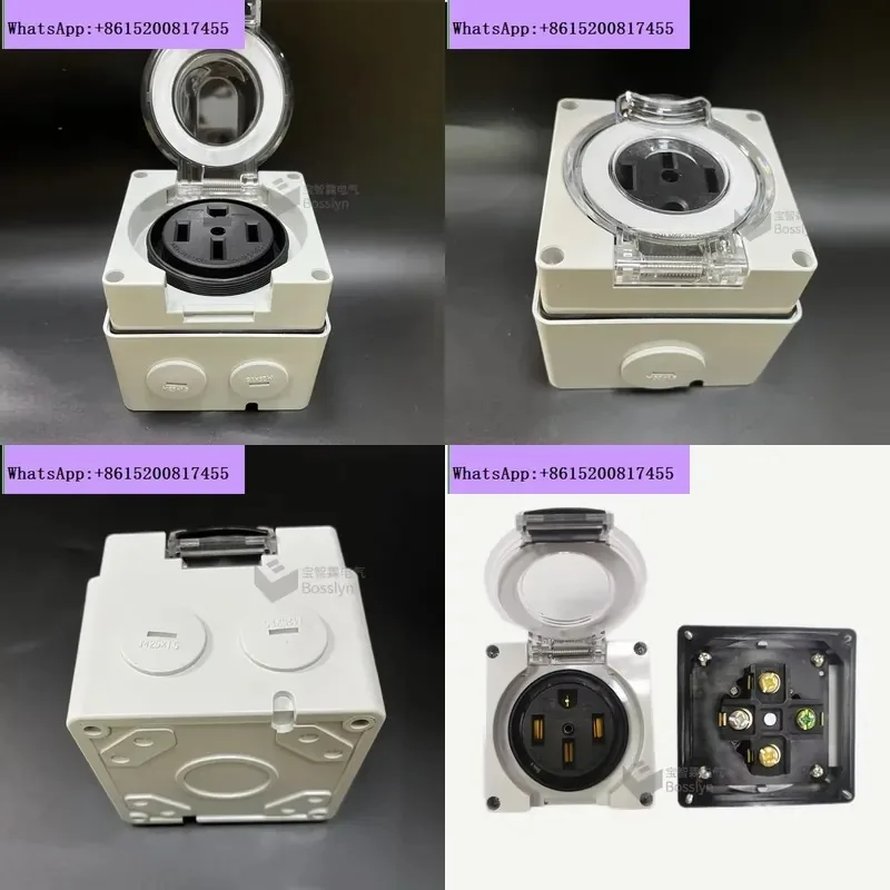1PCS NEMA 14-50R US RV Surface Mounted Waterproof Socket IP66 Protection Level Heavy Duty Outdoor Power Receptacle for Camper