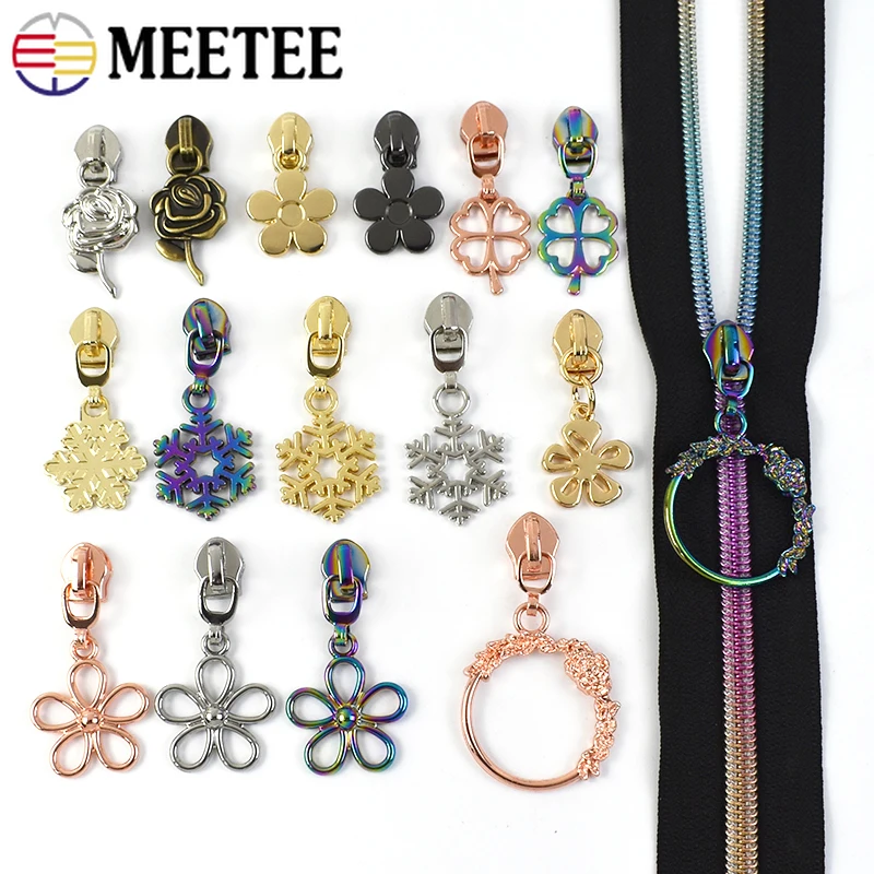 

10/20/30Pcs Meetee 5# Zipper Slider for Nylon Zippers Bag Clothes Purse Decor Zip Pull Repair Kit DIY Garment Sewing Accessories