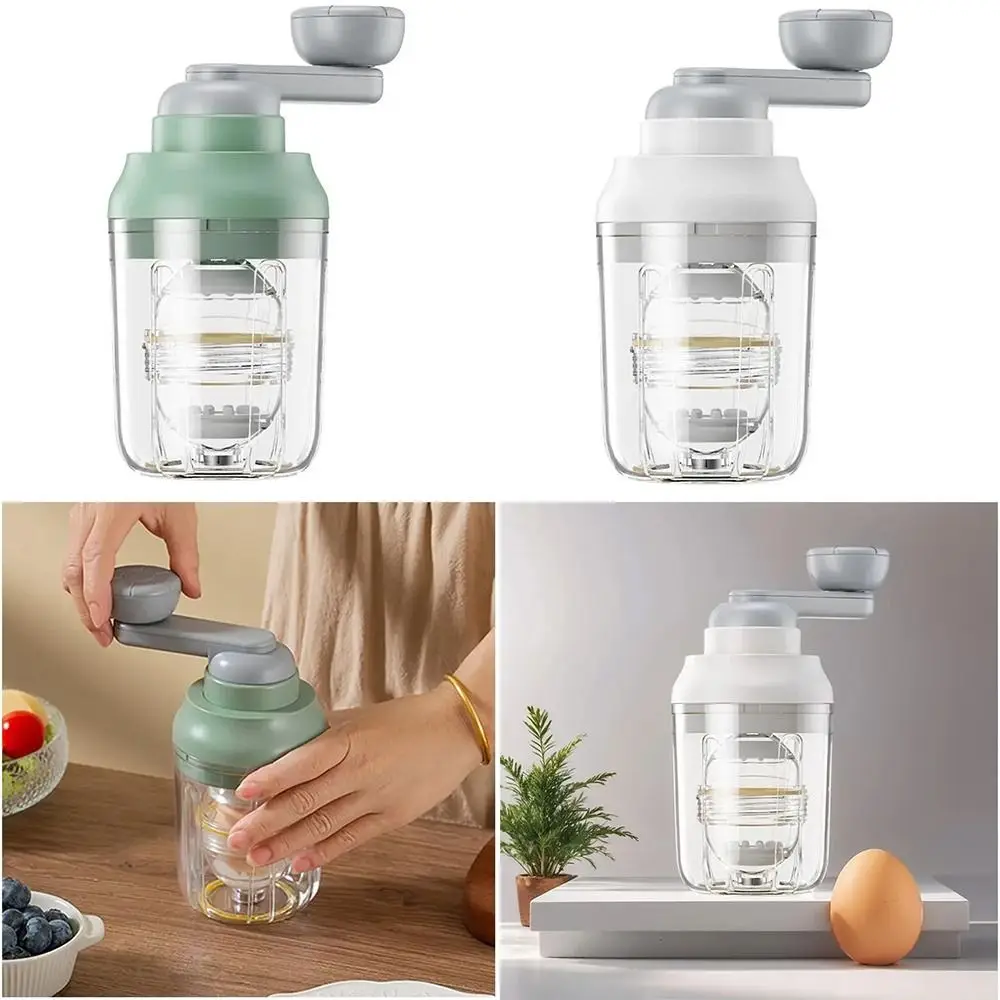 

Durable Manual Egg Scrambler Detachable Comfortable Grip Egg Making Tool Anti-slip Silicone Pad Rotary Yolk Mixing Gadget Bakery