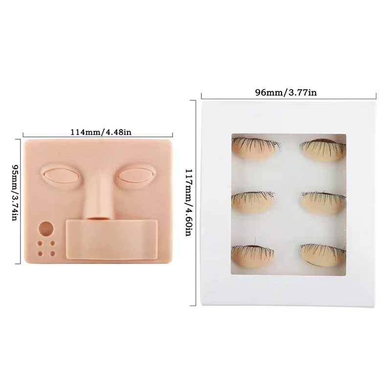 Cabeça de manequim para extensão de cílios, acessórios de maquiagem para prática com olhos removíveis, cílios postiços, modelo de treinamento de enxerto