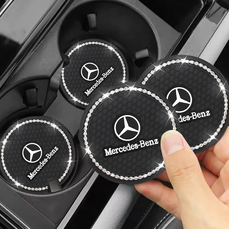 Car Coaster Water Cup Slot Non-Slip Mat Pad Silicone For Mercedes Benz W176 W177 W204 W205 W212 W213 W206 X156 X253 W117 W166